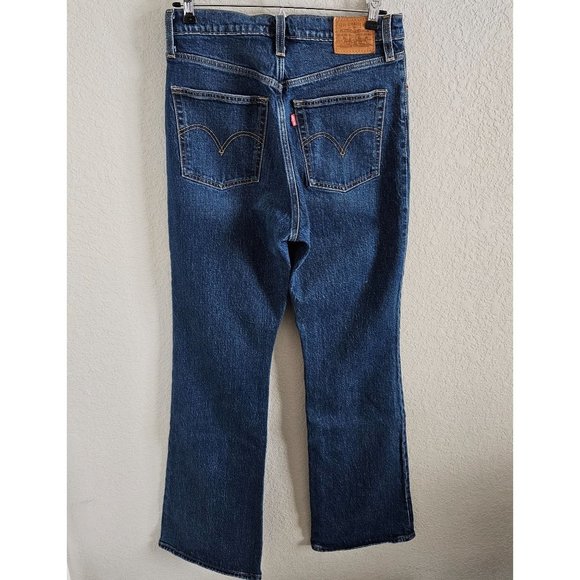High Rise Levis Ribcage Boot Blue Jeans - Picture 2 of 10